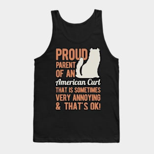 Funny American Curl Cat Tank Top